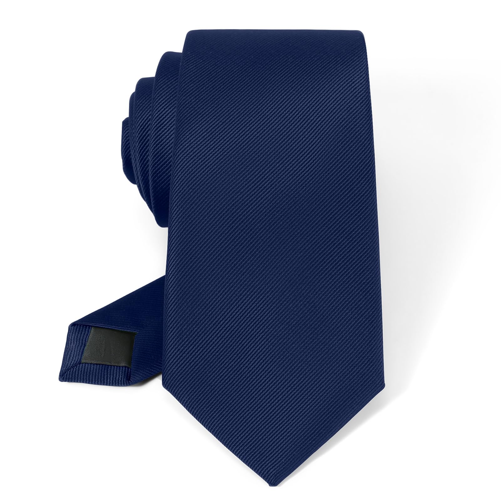 JUNMEISI Schwarze Krawatten für Herren, einfarbig, einfarbig, 8 cm, formelle Krawatte für Herren, in Geschenkbox