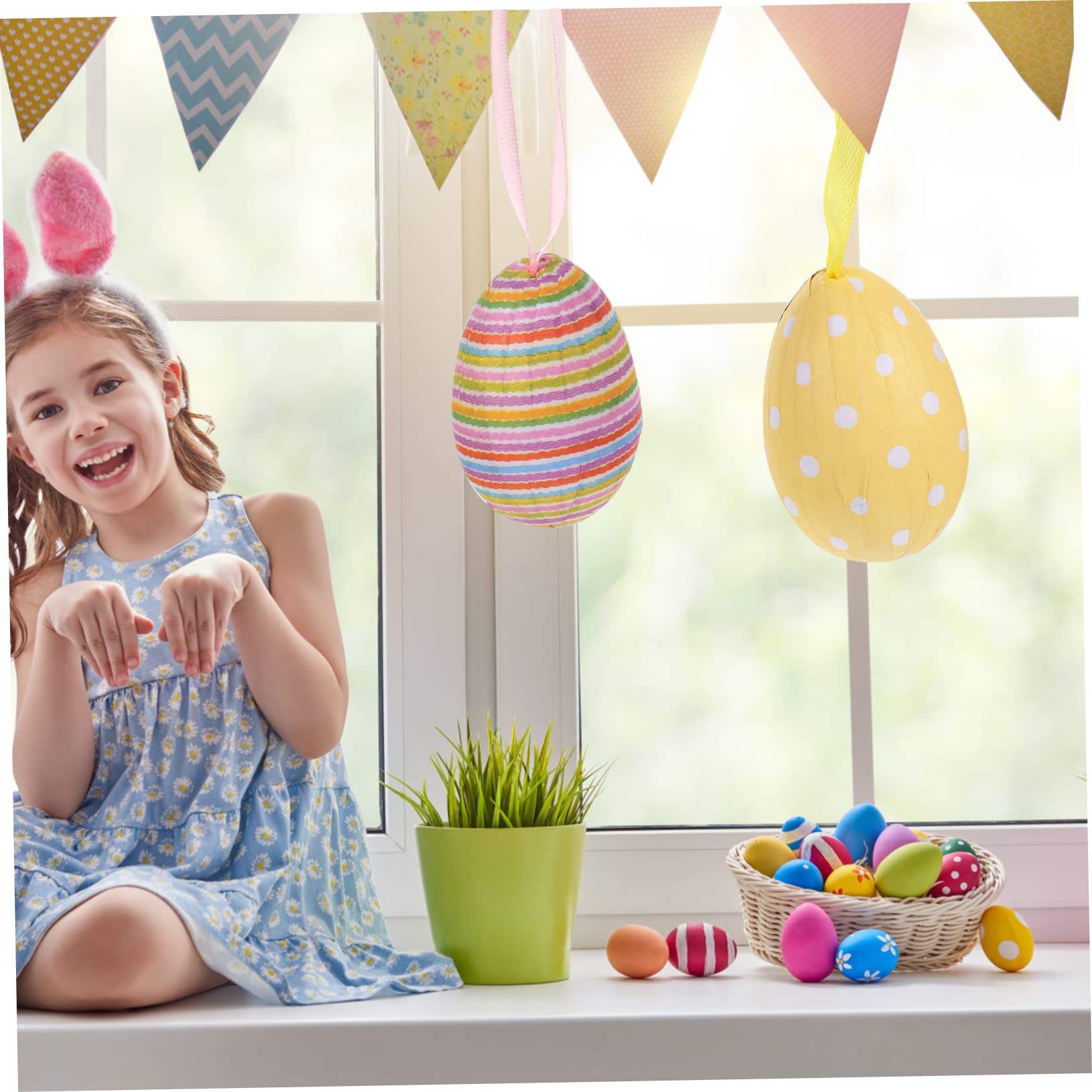 Cabilock 5 Sätze Schaumstoff-Ei-anhänger Ornamente Wachteleier Deko-Eier Aus Schaumstoff Easter Egg Decoration Ostern Tischdeko Osterei-Dekorationen Osterei-verzierung Papier Stück * 5