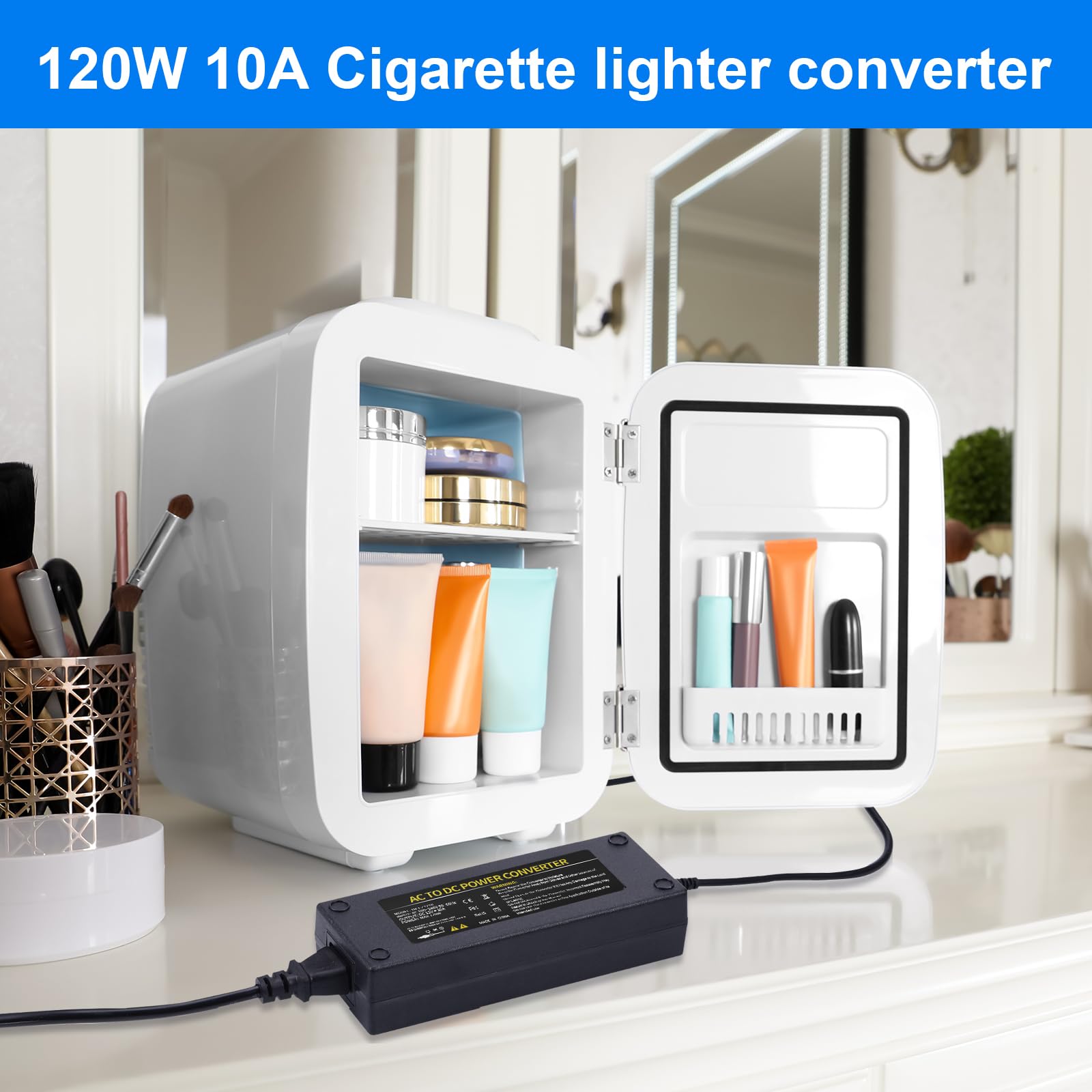 JIZZU 120W 10A AC à DC Adaptateur Converter, 230V à 12V Adaptateur Allume Cigare Secteur pour Voiture, Chargeur Secteur Transformateur Convertisseur pour Gonfleur Pneu, Aspirateur, Glacière