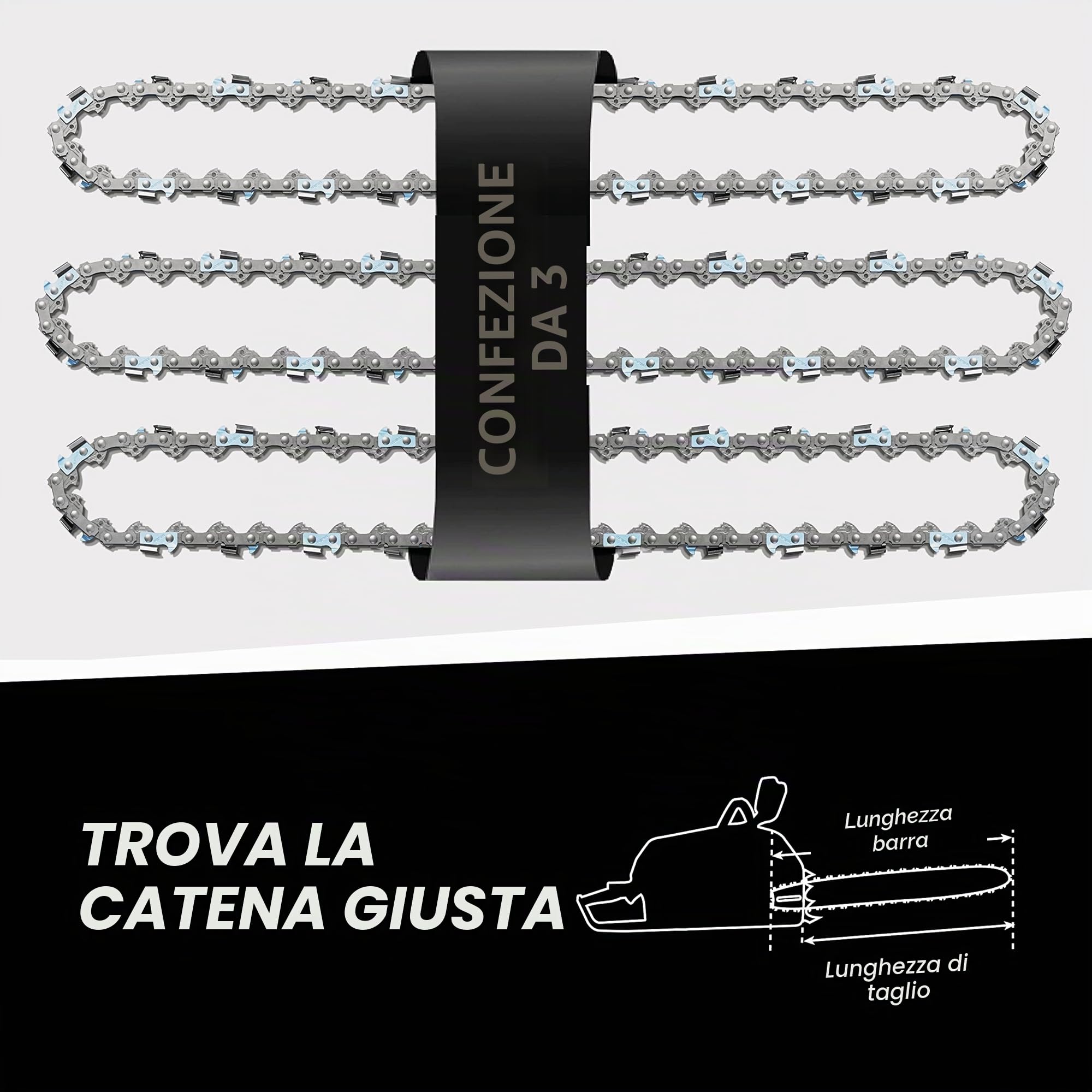 3 tallox Catene per motosega 3/8" 1,1 mm 44 maglie guida 30 cm compatibile con Stihl