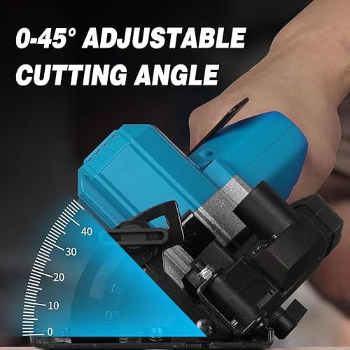 Miniatura 2 de Sierra circular inalámbrica de 6-1/2 pulgadas, sierra circular de mano sin escobillas de 21 V con 3 cuchillas, bisel de corte eléctrico Sierra