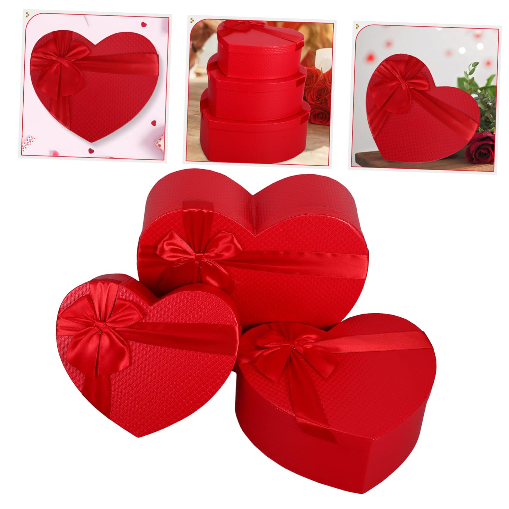 Healvian 3stücke Teiliges Herzförmiges Geschenkbox Valentinstag Geburtstage Und Besondere Anlässe Für Schmuck Aufbewahrung Und Tischdekoration
