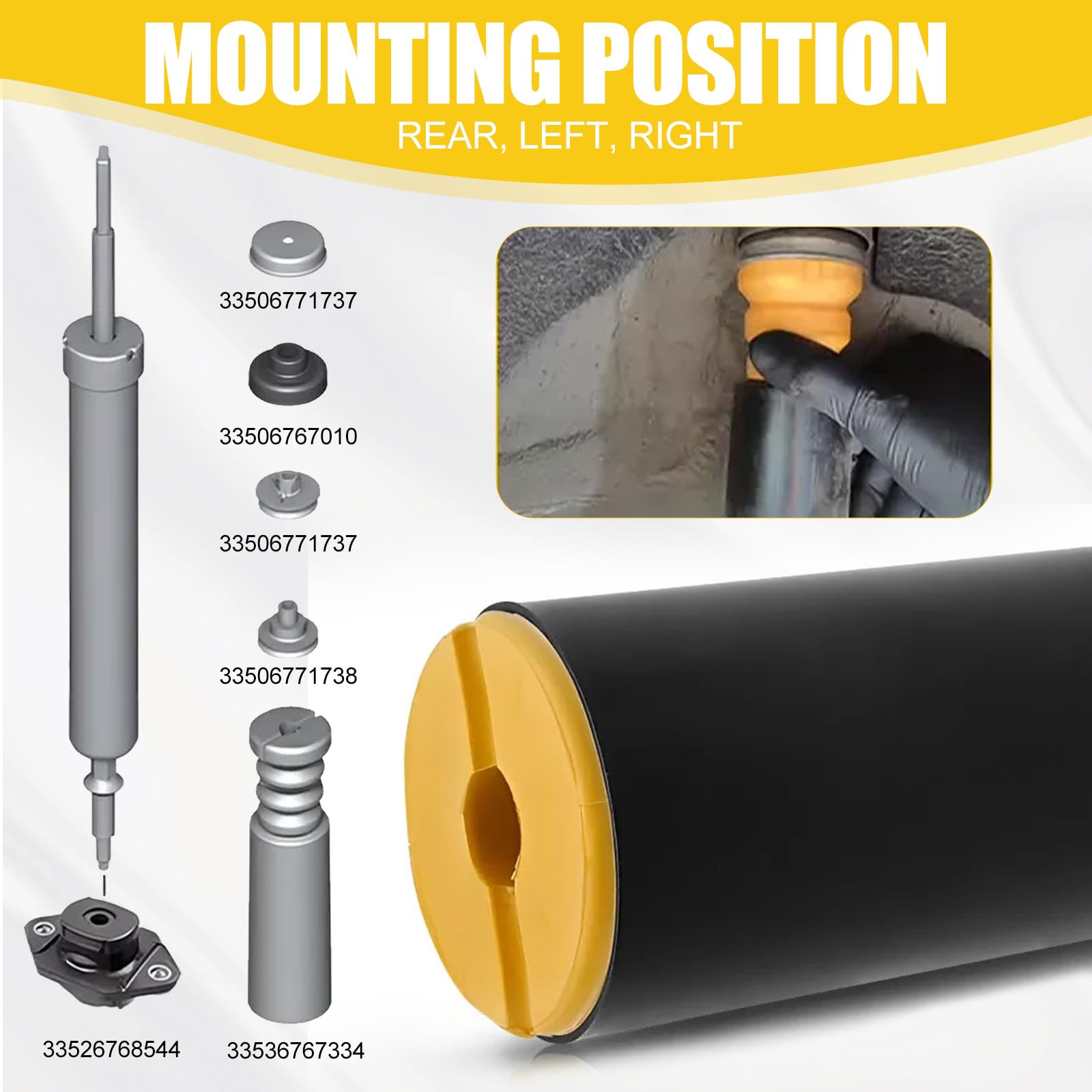 Cuscinetto a Molla, Cuscinetto a Cupola, Kit di Riparazione, per Ammortizzatori, per Asse Posteriore, Ammortizzatori Inferiori, Compatibili con BW X1er X3er Serie E81 E82 E87 E90 E92 E93 335067717