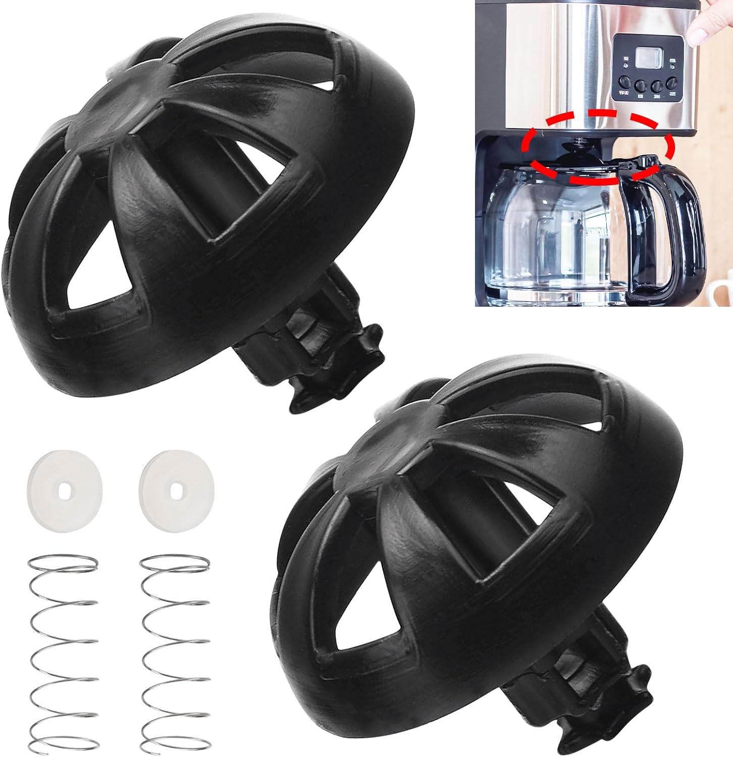 Coffee Machine Brew Basket Bottom Spring Loaded Stopper Kits for Ha-milton Beach Coffee Makers Replacement Brew Basket Fit Models 990117900 990237500 (2 Pcs) Coffee Machine Brew Basket Bottom Spring Loaded Stopper Kits for Ha-milton Beach Coffee Makers Replacement Brew Basket Fit Models 990117900 990237500 (2 Pcs)