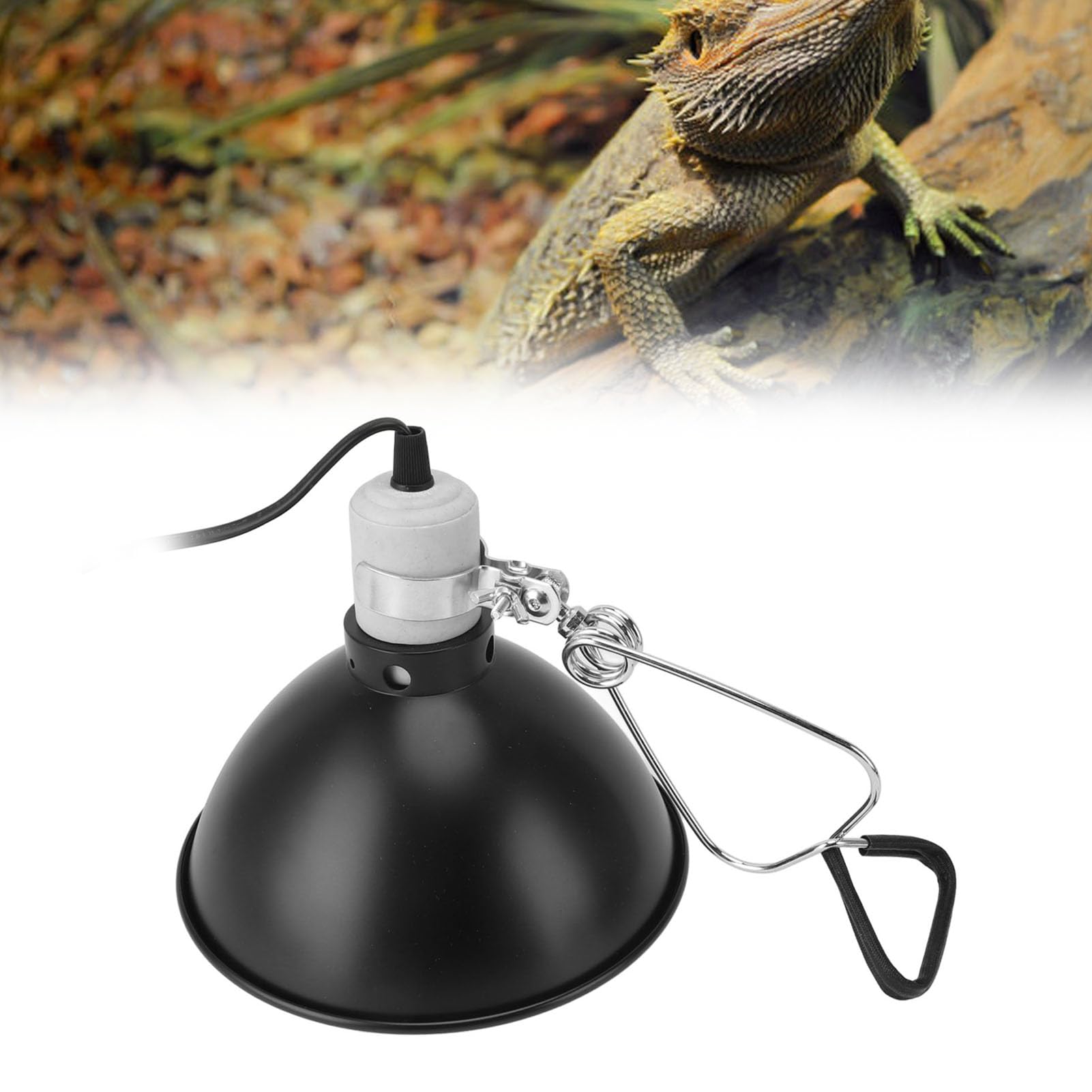 Fdit Reptil 300w UVA Luz Uvb Pantalla de Lámpara Calentada para Reptiles Pantalla para Mascotas Pantalla Calentada Construcción de Acero Inoxidable Lámpara de Calor para Mascotas