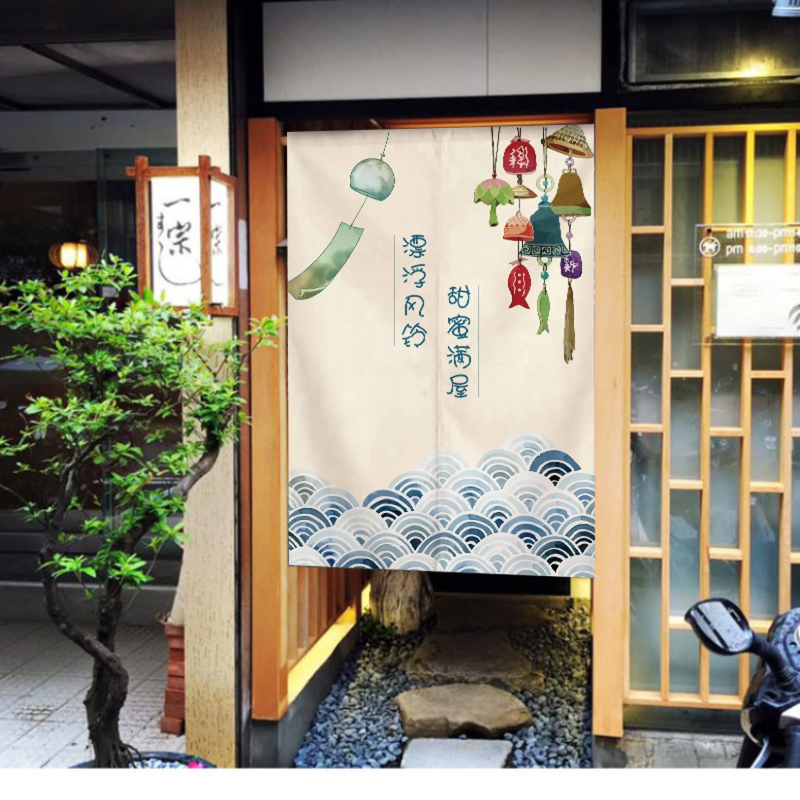 Amazon｜CFGZC (Z8RO)のれん おしゃれ 北欧 暖簾 幾何学図 厚手