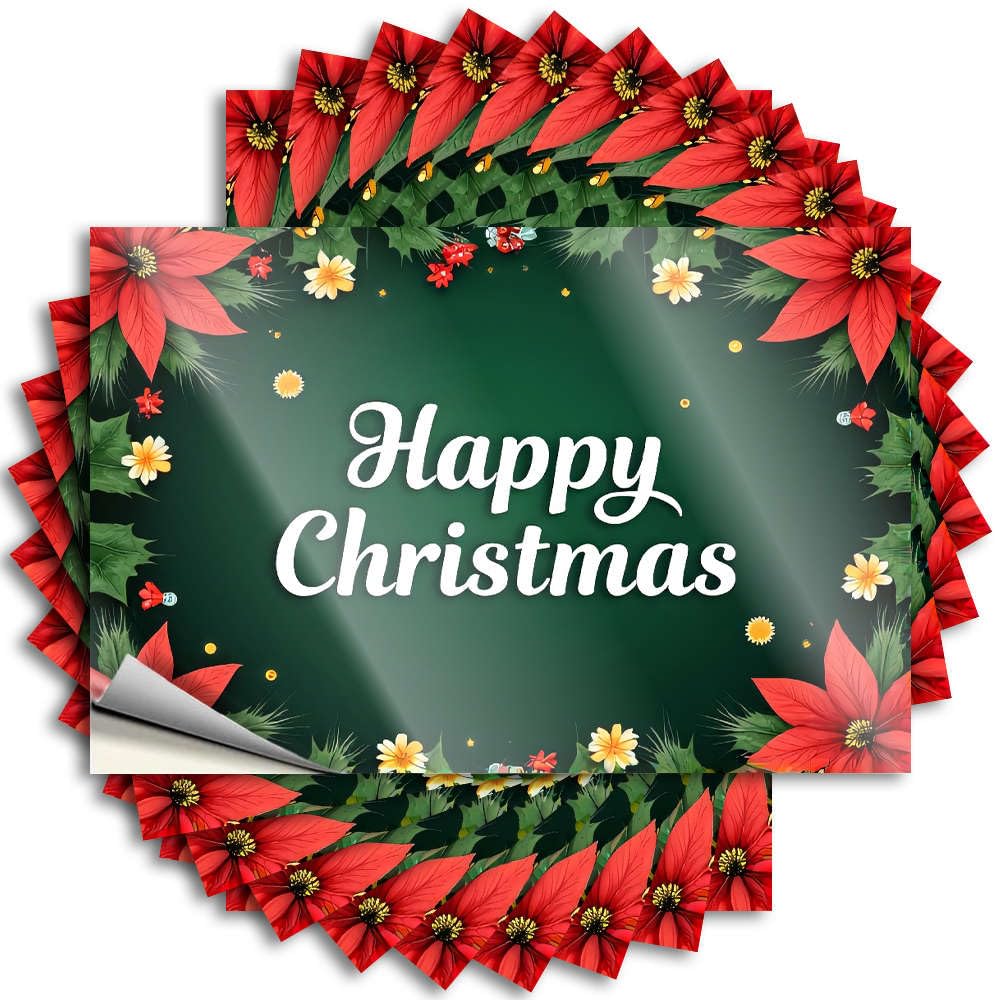Bumper Hat Fun Happy Christmas! for Microfiber - Funny Decor Easy Peel Removable(6X9CM)