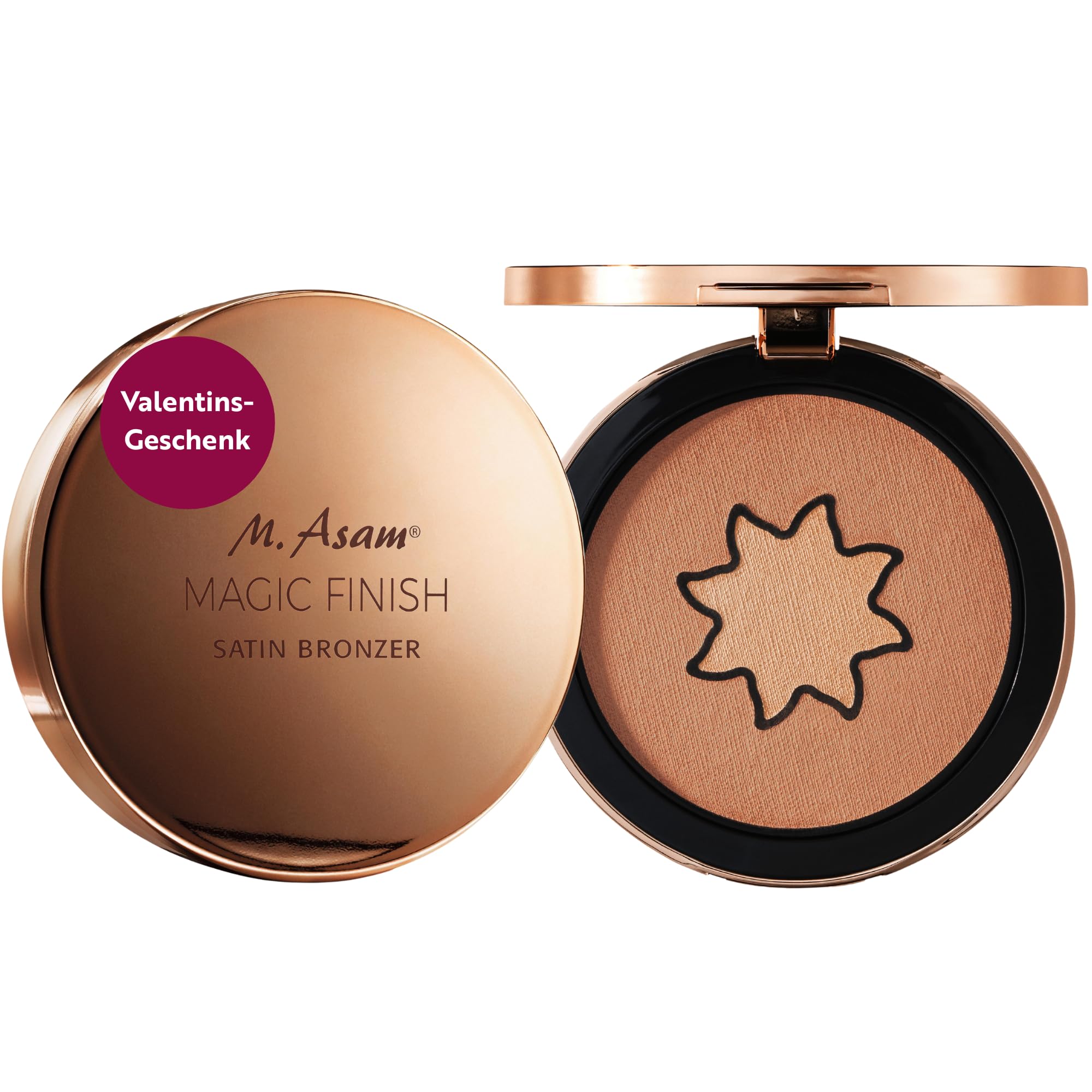 M. Asam MAGIC FINISH Satin Bronzer Gold & Hazel (0.22 oz) - 4-in-1 Bronzer Powder, Satin-Touch Texture, Creamy-Soft with Ultra-Fine Color Pigments,