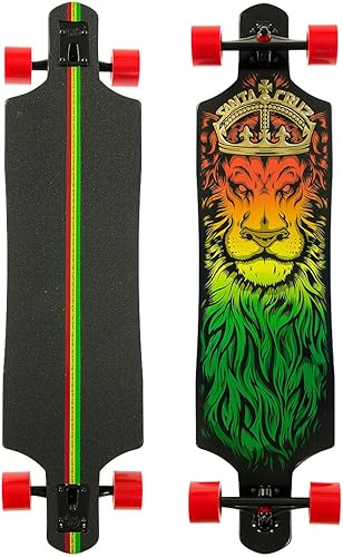 Santa Cruz Tabla de longboard con diseño de león rasta, 40 pulgadas.