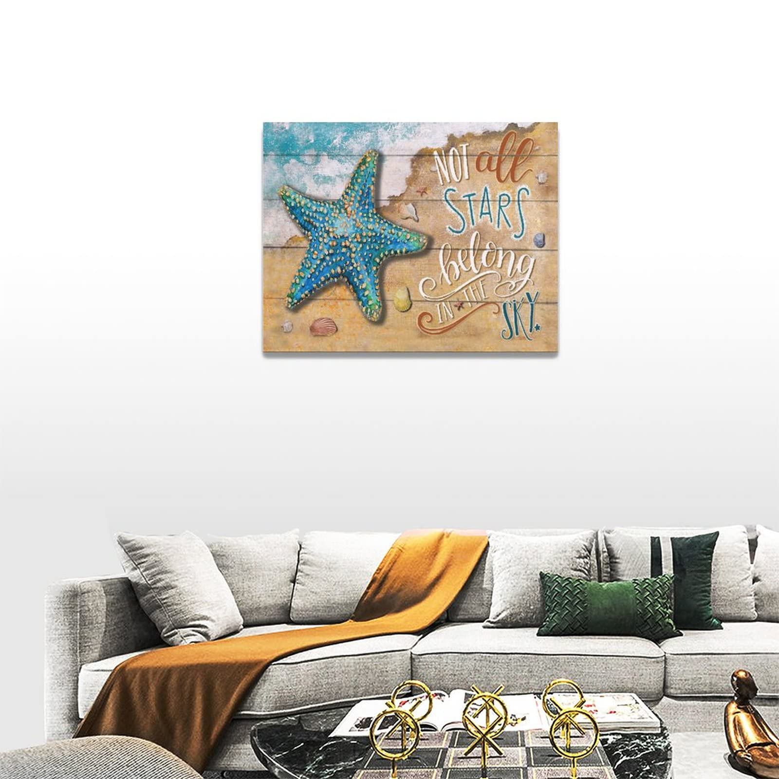 Wandbild „It Is Well With My Soul“ – Leinwanddruck Mit Seestern-Design, Gerahmt