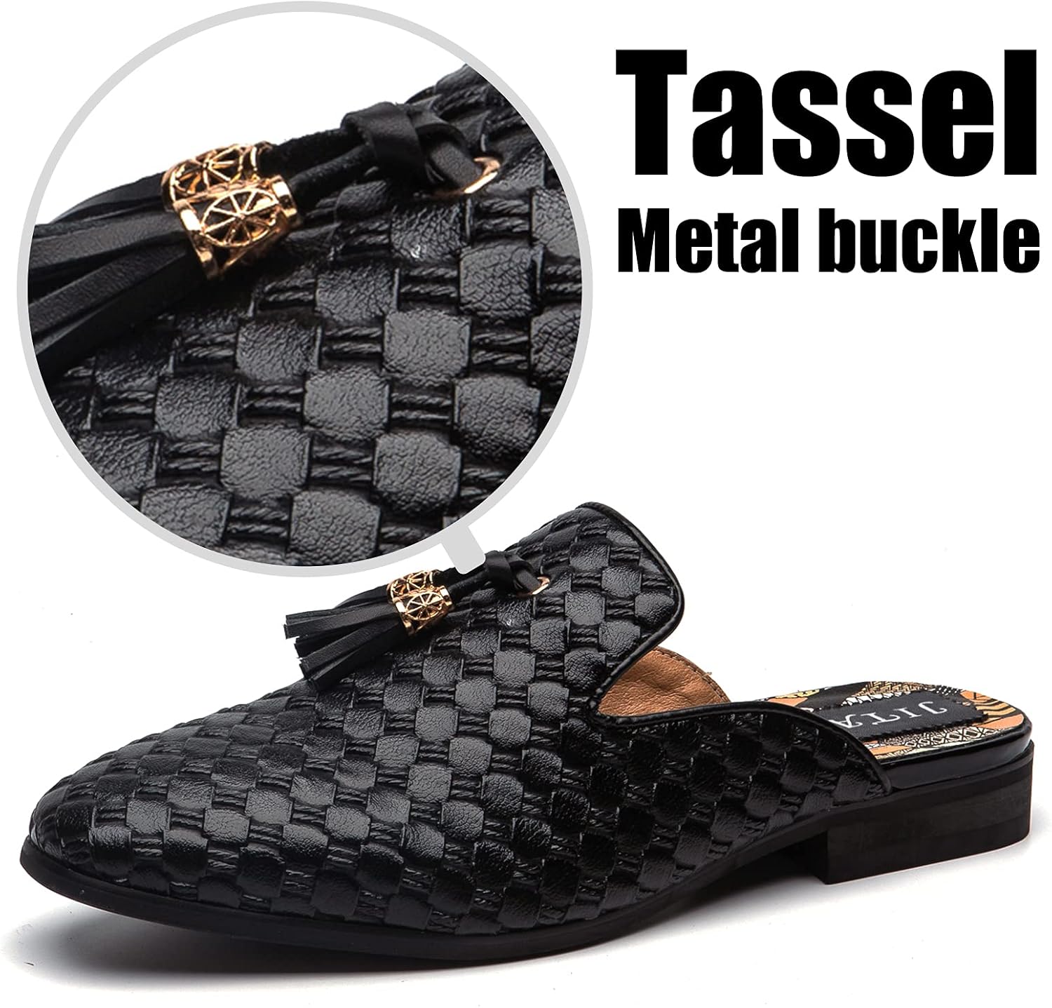 JITAI Men's Mules - Slip-On Loafers, Casual Half Loafers, Backless Sandals - Image 2