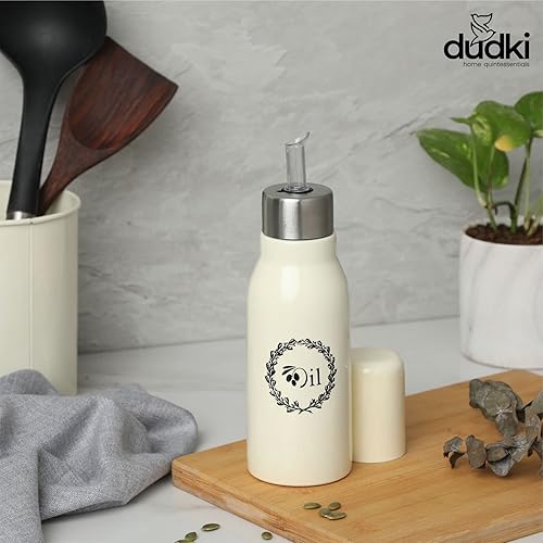 Miniatura 8 de DUDKI Dispensador de aceite de oliva de acero inoxidable  Botella a prueba de fugas para cocina  Contenedor de aceite y vinagre  Dispensador de