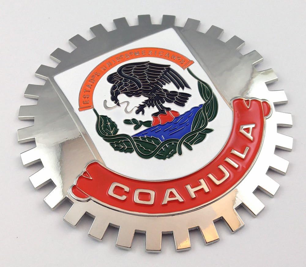 Coahuila Mexico Grille Badge for car Truck Grill Mount Mexican Flag