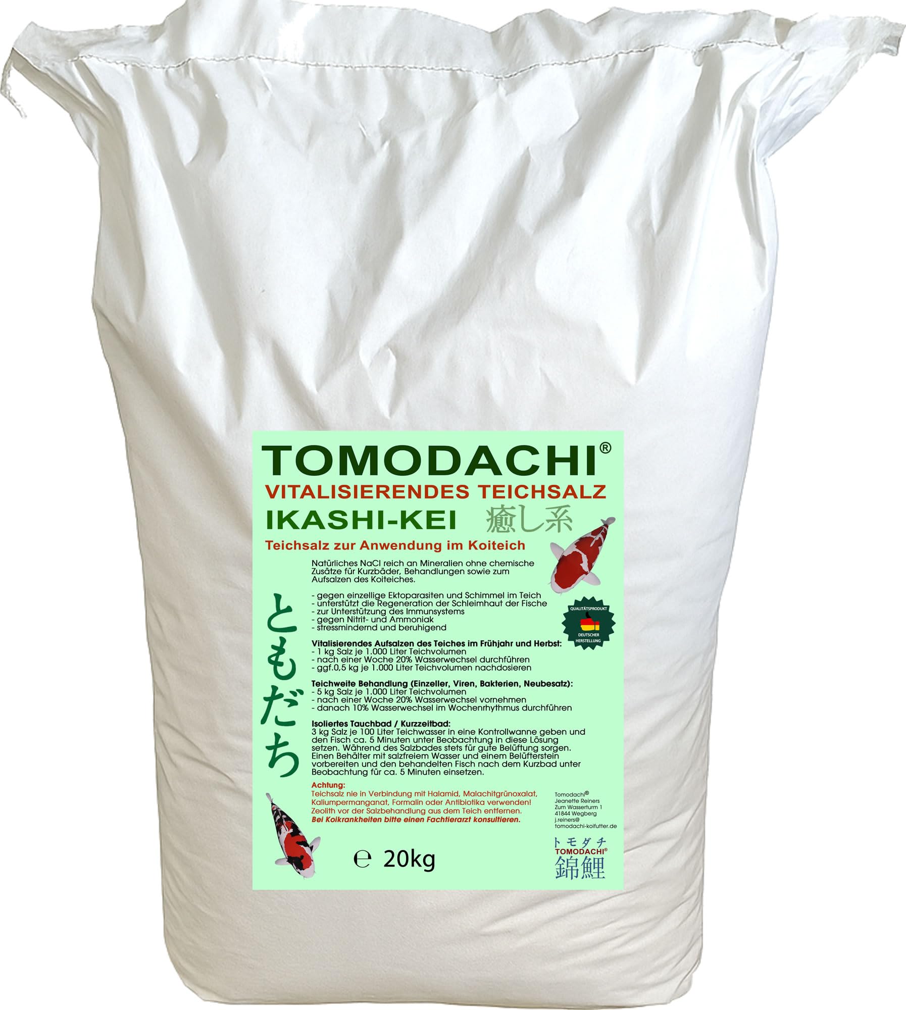 Teichsalz Natursalz gegen Nitrit Ammoniak Stress Koi 20kg Sack