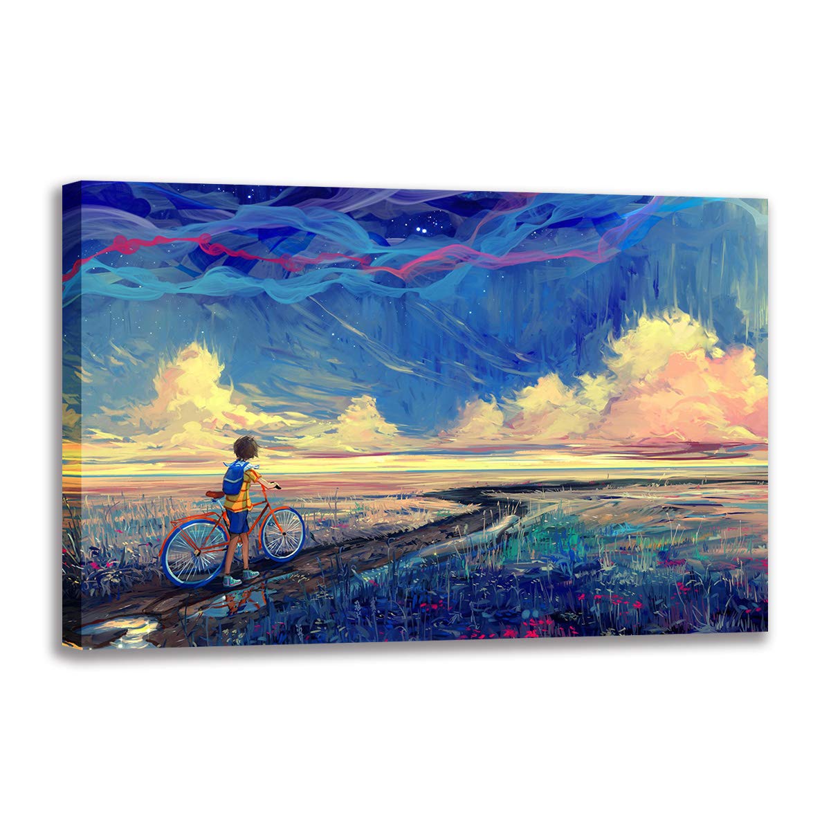 Décoration maison murale grand format toile vélo coloré 60x90