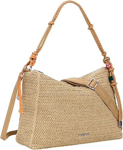 Desigual shoulder bag cross body bag Half Logo Raffia Leiria Bag Natural beige - 2