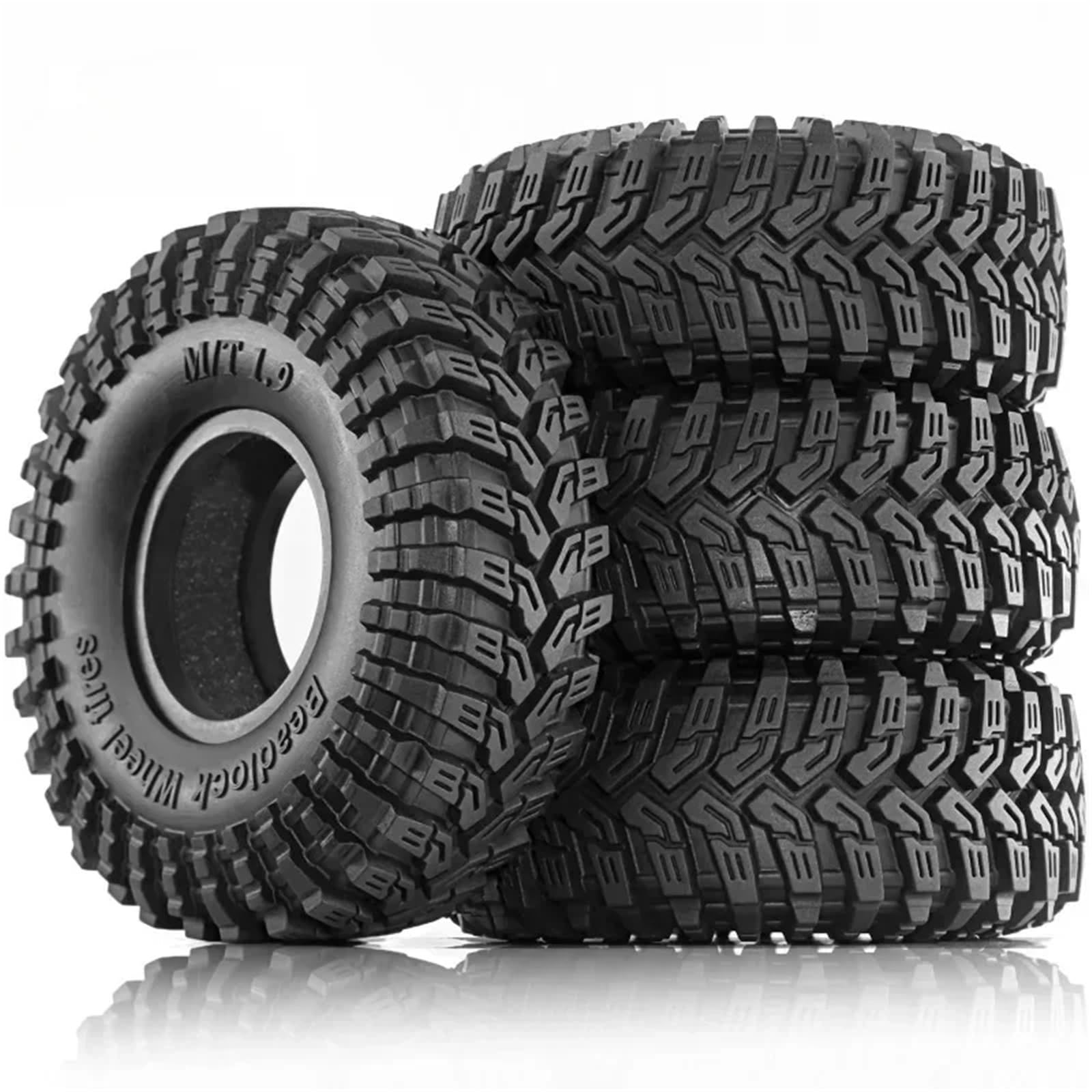 para Axial para Capra AXI03004 1/10 4 Uds 1,9 "neumáticos Rueda Goma Beadlock RC Coche Monster Truck Piezas Mejora Modelo Accesorio Reemplazar RC Coche NeumáTico Piezas