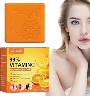 3 Pcs 100g VC Sabonete Artesanal,Sabonete Natural com Óleo Essencial de Laranja | Sabonete Feito à Mão Limpa Hidrata Corpo e Rosto, Ingredientes
