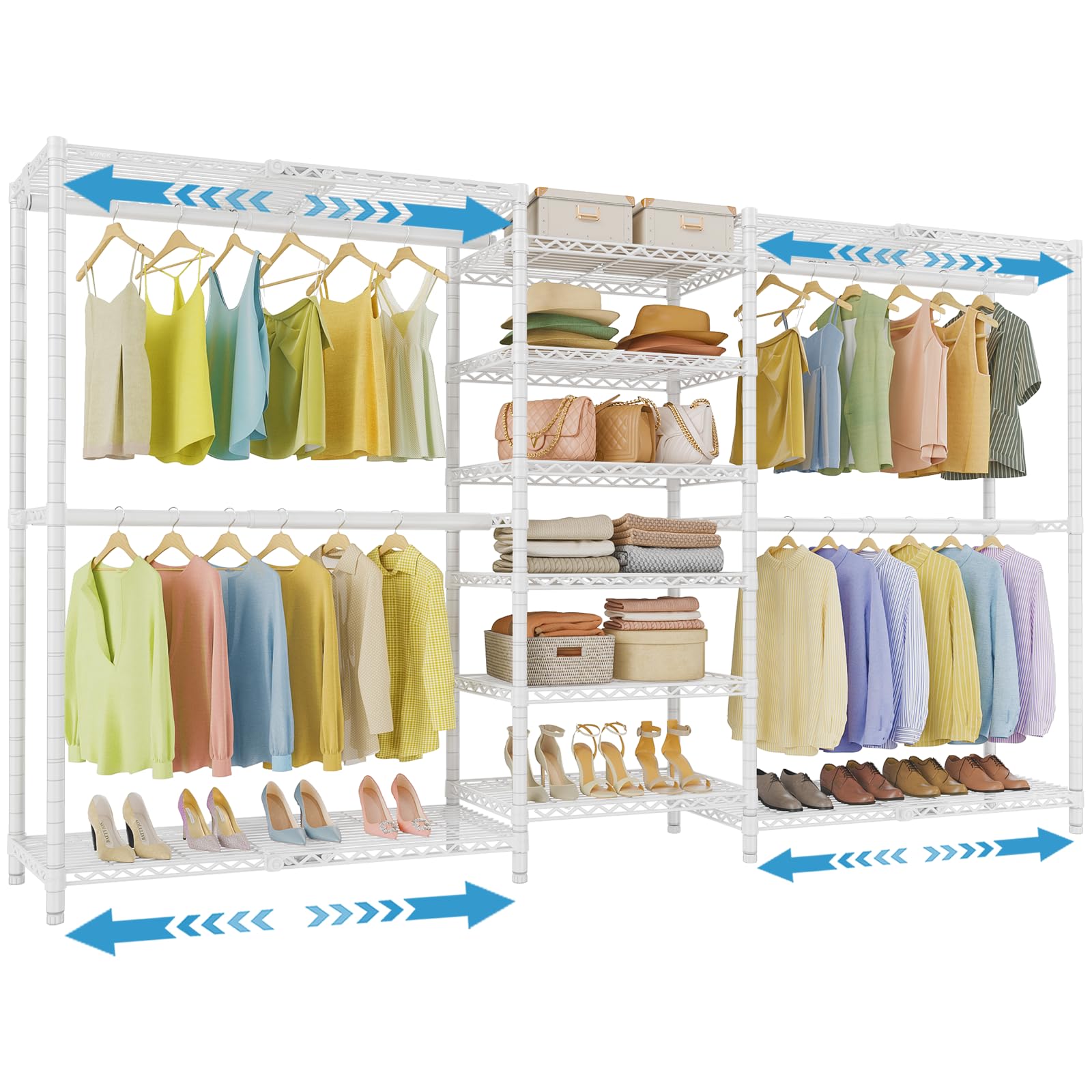 VIPEK X3 Plus Large Expandable Closet Rack Wardrobe Closet Organizer White