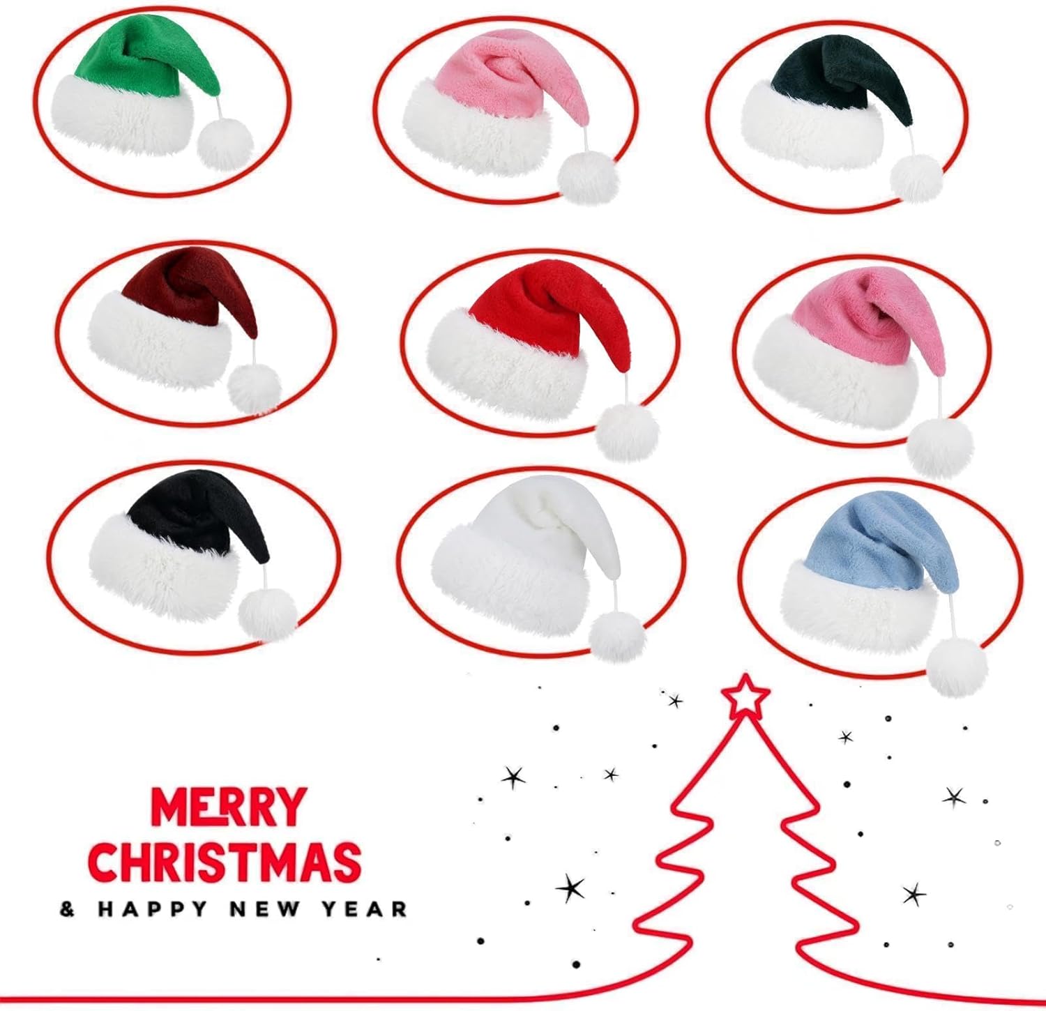 Personalized Santa Hat for Adults, Super Soft Plush Holiday Christmas Hat, Xmas New Year Party Headwear - Image 6