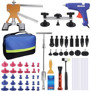 66 Pieces Dent Repair Kit Car Set Car Dent Repair & Dent Removal Tool DIY Car Dent Puller & Dent Repair Kit Dent Repair Tool Set with Slide Hammer Lifter Dent Puller