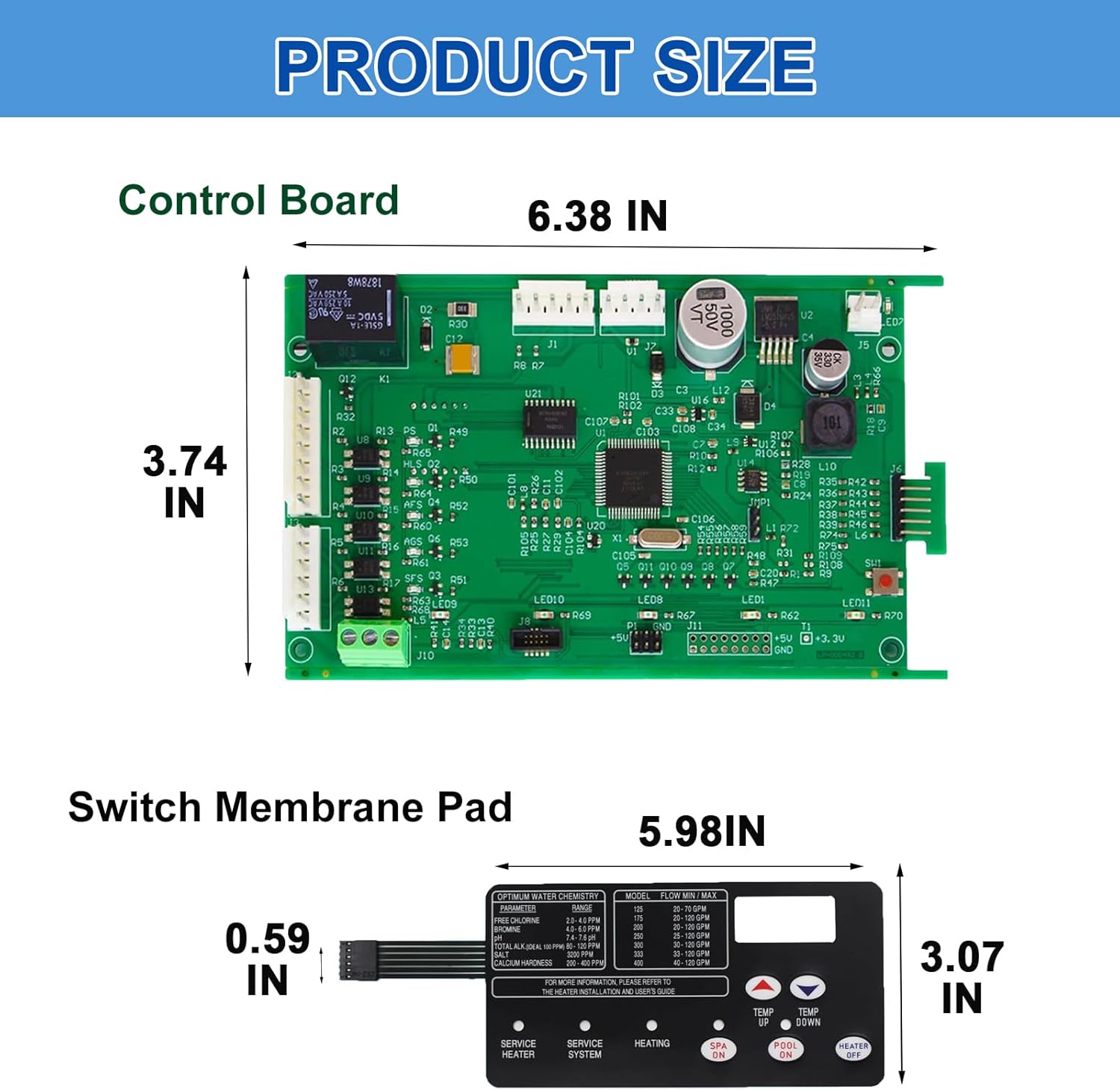 42002-0007S 461105 Pool Heater Control Board Kit Replacement for All NA & LP Series Pool and Spa Heater Electrical Systems