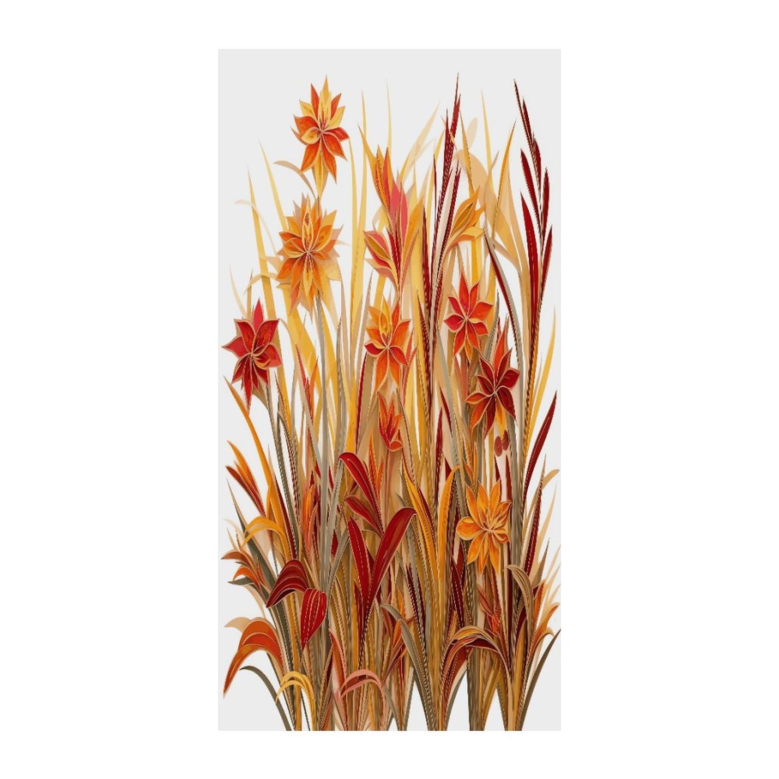 Fekiloot Style Grass Pattern Door Curtain Room Divider Curtains