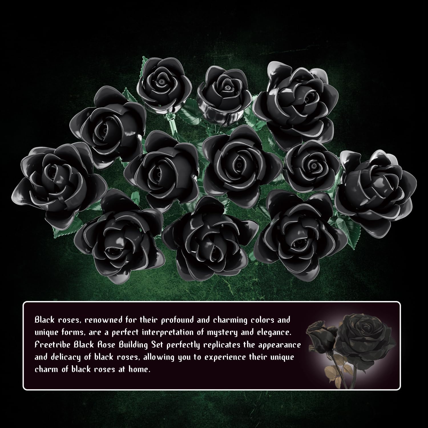 Amazon.com: Black Rose Building Blocks Bouquet Kit, Compatible