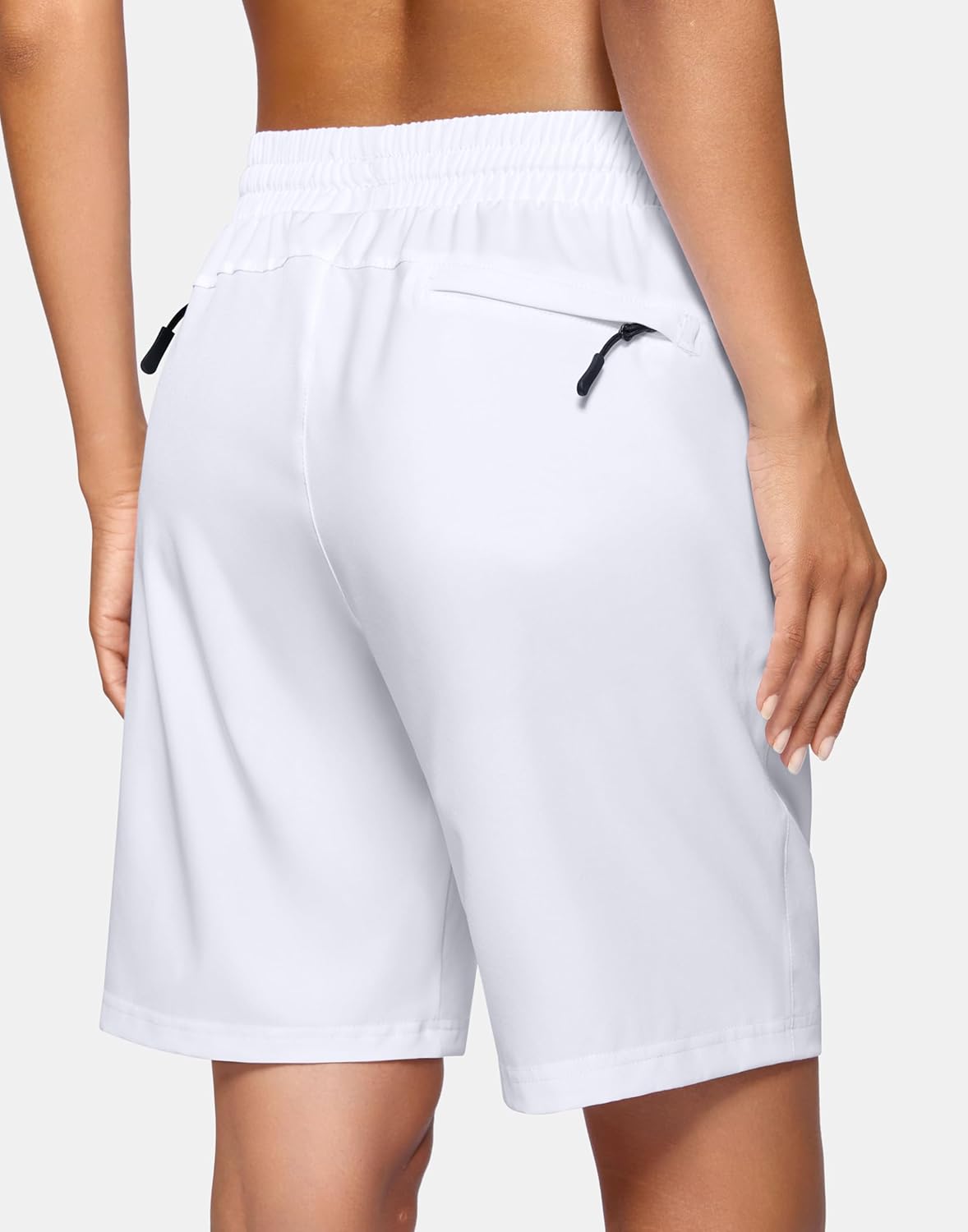 SANTINY Women's 7''/ 9'' Hiking Shorts with 3 Zipper Pockets Lightweight Quick Dry Long Athletic Golf Shorts for Women Casual - Image 2