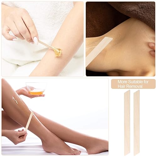 Miniatura 6 de 400 varillas aplicadoras de cera, espátulas de madera, incluye 200 aplicadores de cera pequeños de borde y 200 varillas aplicadoras de cera pequeñas