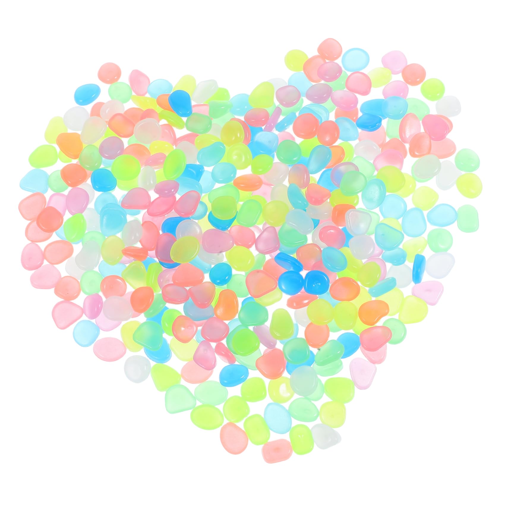 Parliky 500pcs Luminous Pebbles Garden Stones Small Stone Decorations Glow in Dark Rocks Gravel for Plants Decorative Gravel Glow in The Dark Gravel Aquarium Supplies Glowing Rocks Resin