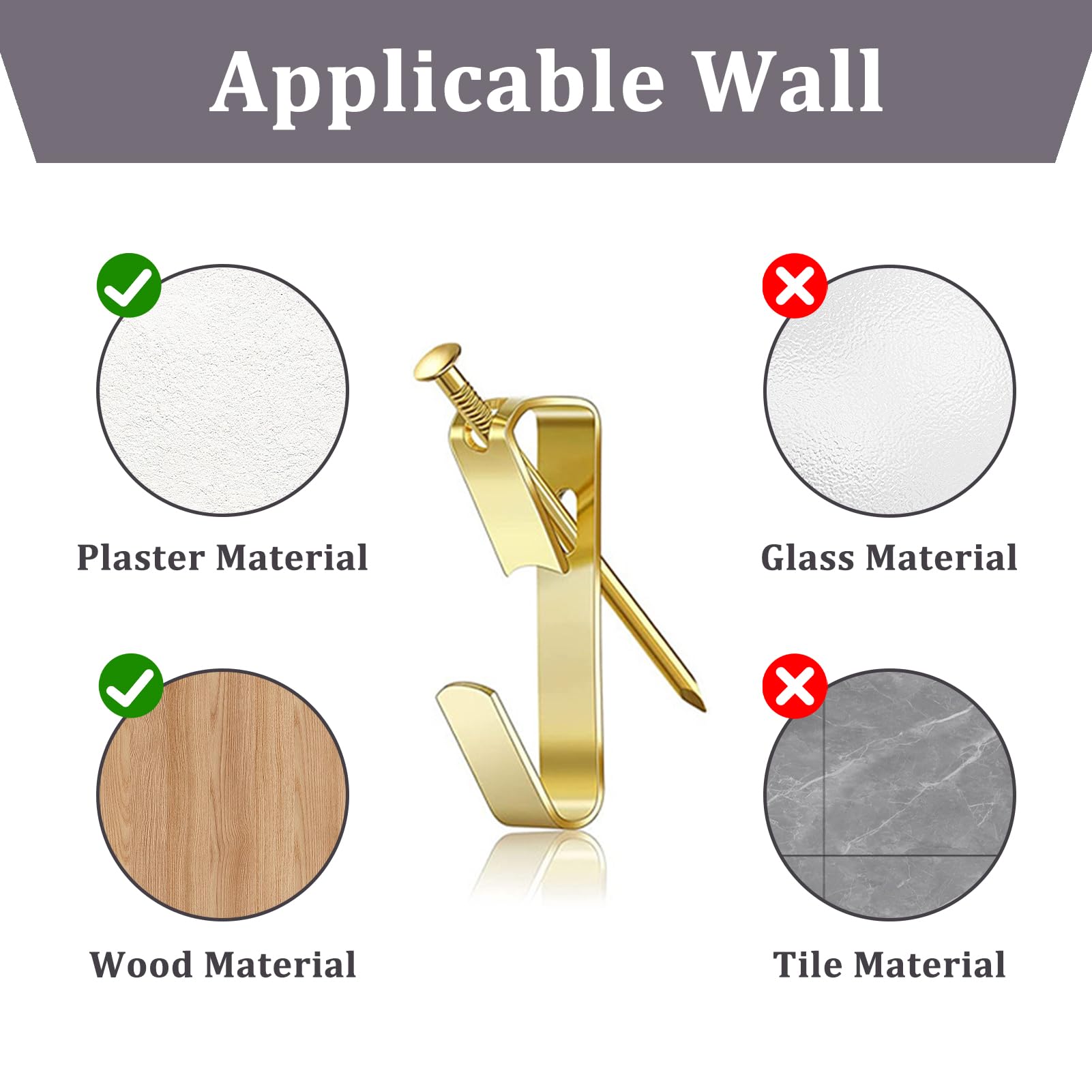 45Pcs Picture Hooks Kit, Picture Hooks, Photograph Hooks and Nails, Heavy Duty Wall Hangers for Photo Frames Mirror - Image 4