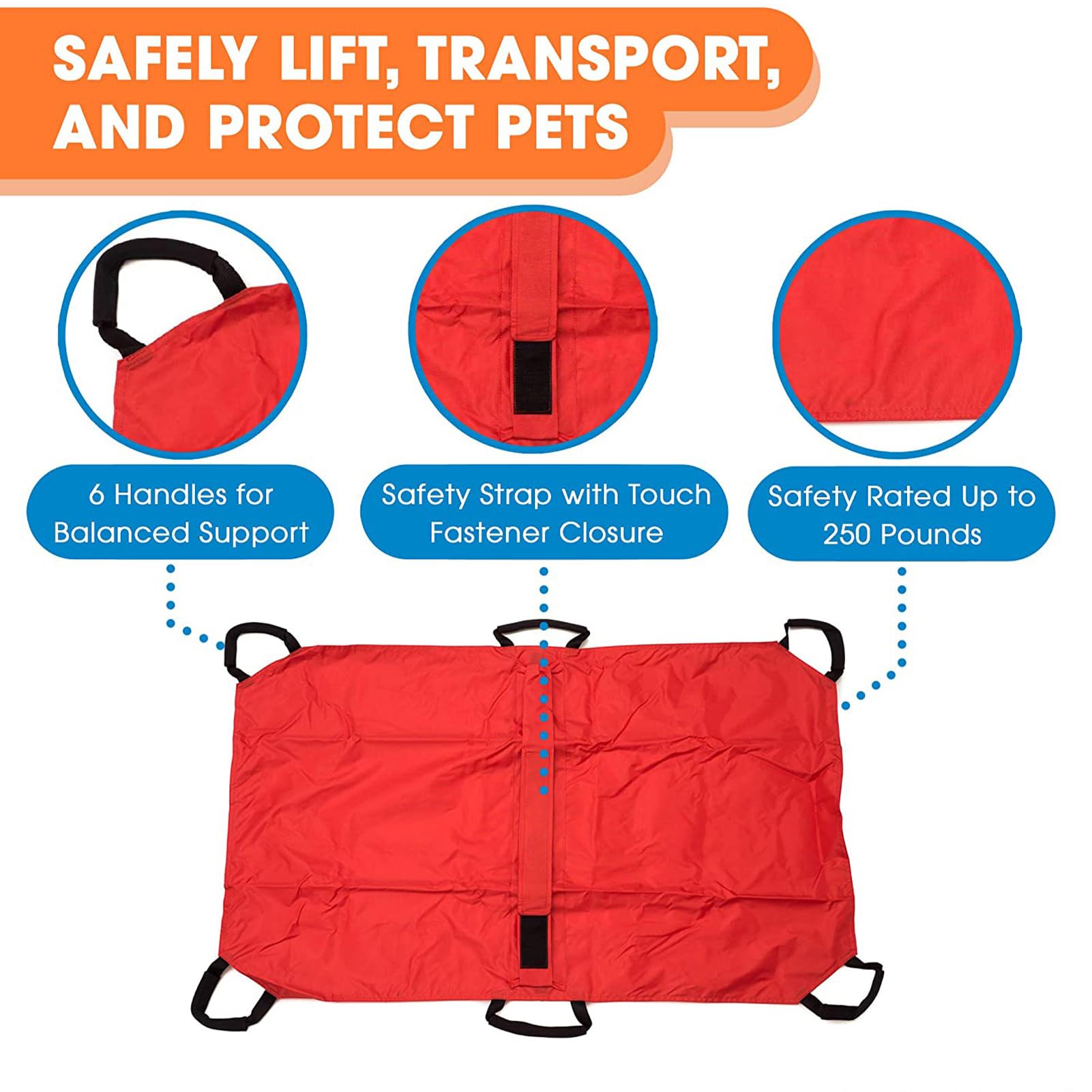 Civière de transport pour chien 1680D – 120 cm pour transport d'animaux | Rescue pour chiots et chats, fournitures de déménagement, construit avec une capacité de charge élevée, porte-patient, pliable