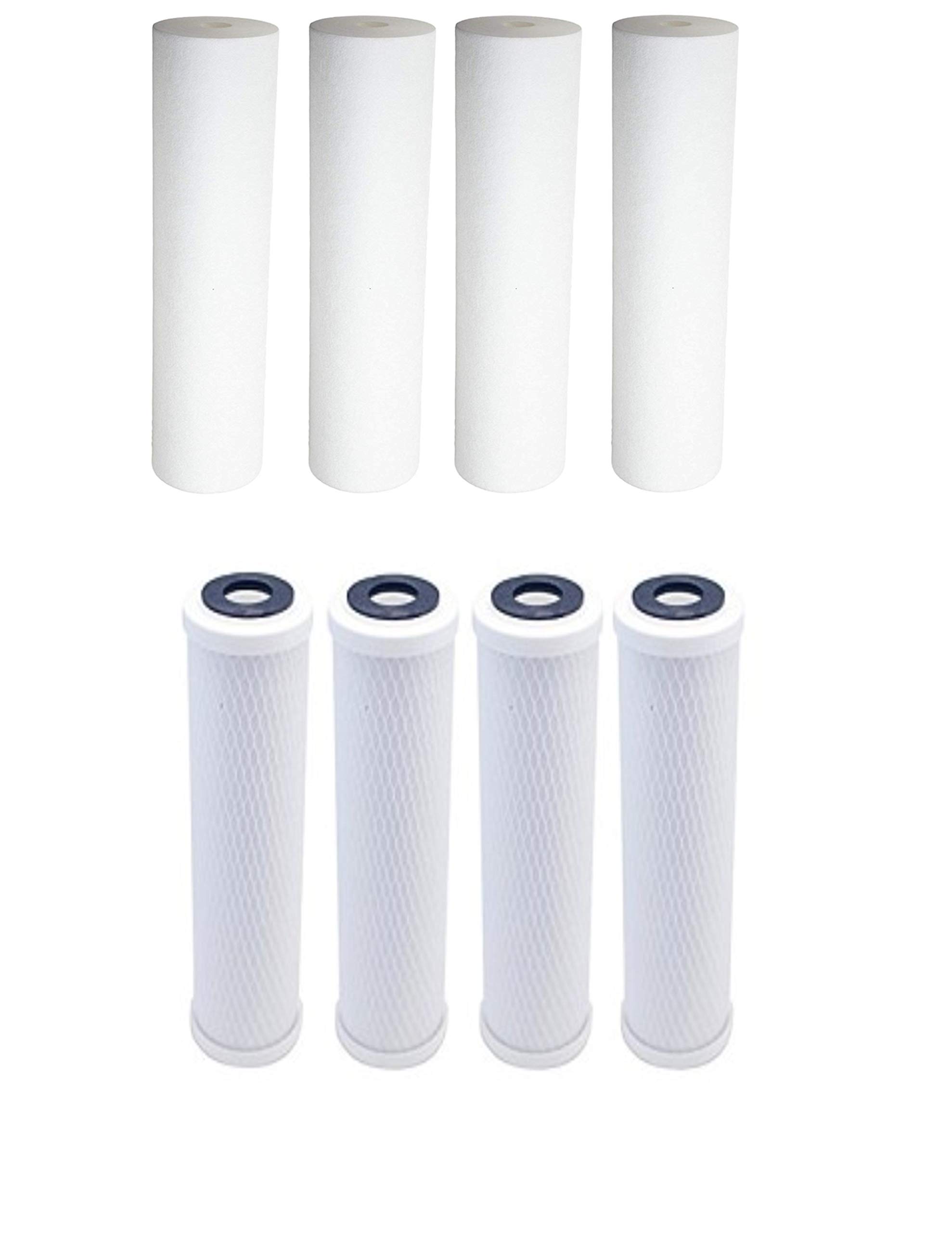 CFS4 Pack Carbon Block Water Filter Cartridges Compatible with WP2-BVC Models – Remove Bad Taste & Odor – Whole House Replacement Water Filter Cartridge- White