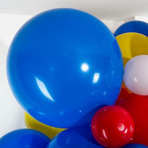 Miniatura 6 de SHIMMER & CONFETTI Kit de arco y guirnalda de globos de Sonic el erizo de alta calidad. Decoraciones de superhéroe arcoíris de color primario.