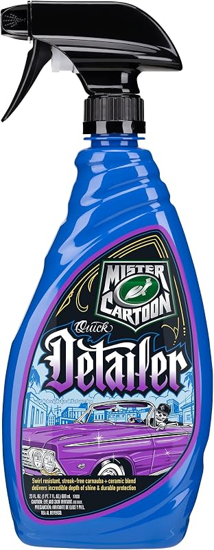 Turtle Wax X Mister Cartoon 54254 Quick Detailer Spray, Waterless Cleaning, Long Lasting Ceramic Protection, Safe on All Exterior Surfaces, Wraps, and PPF, for Cars, Trucks, RV's and More, 23 oz.