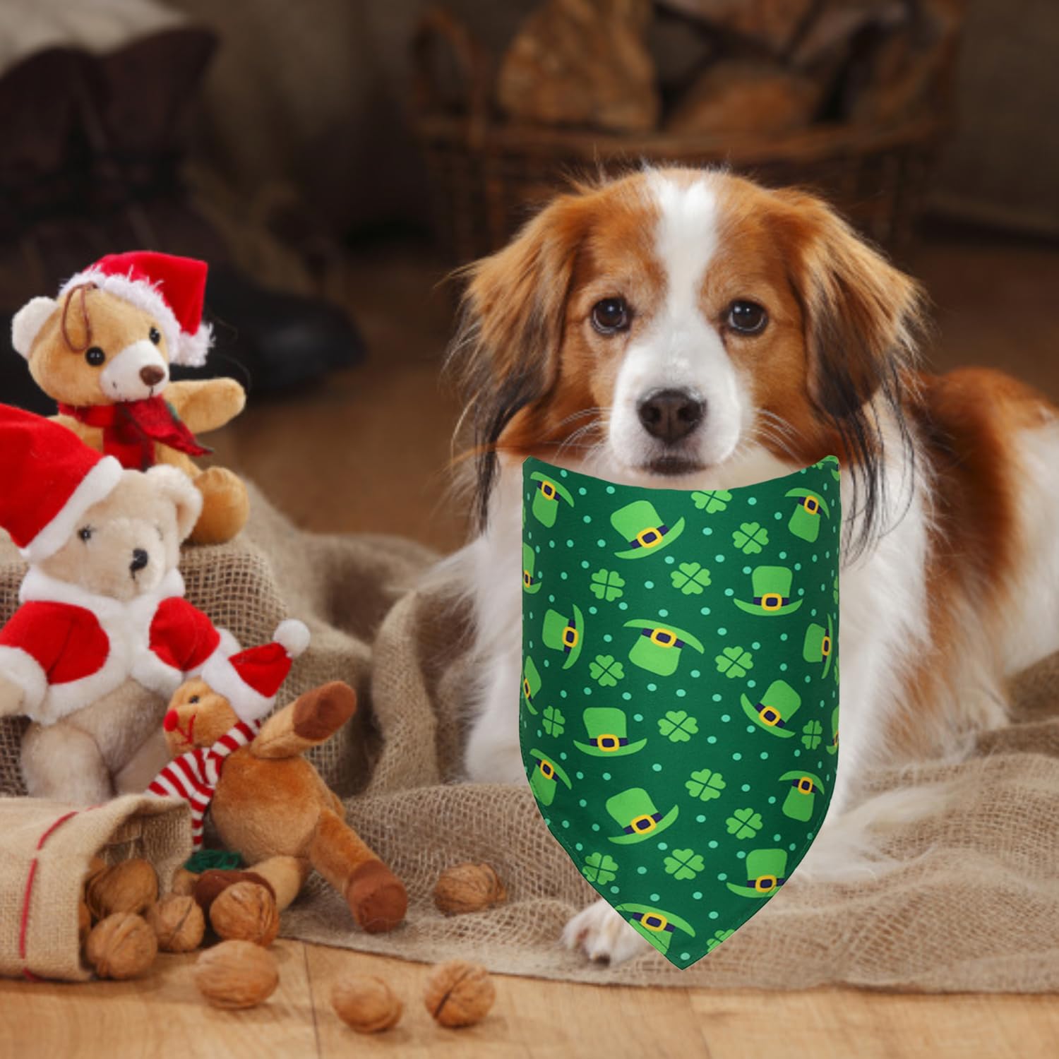 MEISH 3 Pieces St. Patrick's Day Dog Bandana Cute Green Irish Pet Clover Clothes St. Patrick's Day Dog Cat Bibs Pet Shamrock Scarf for Dogs Cats - Image 3