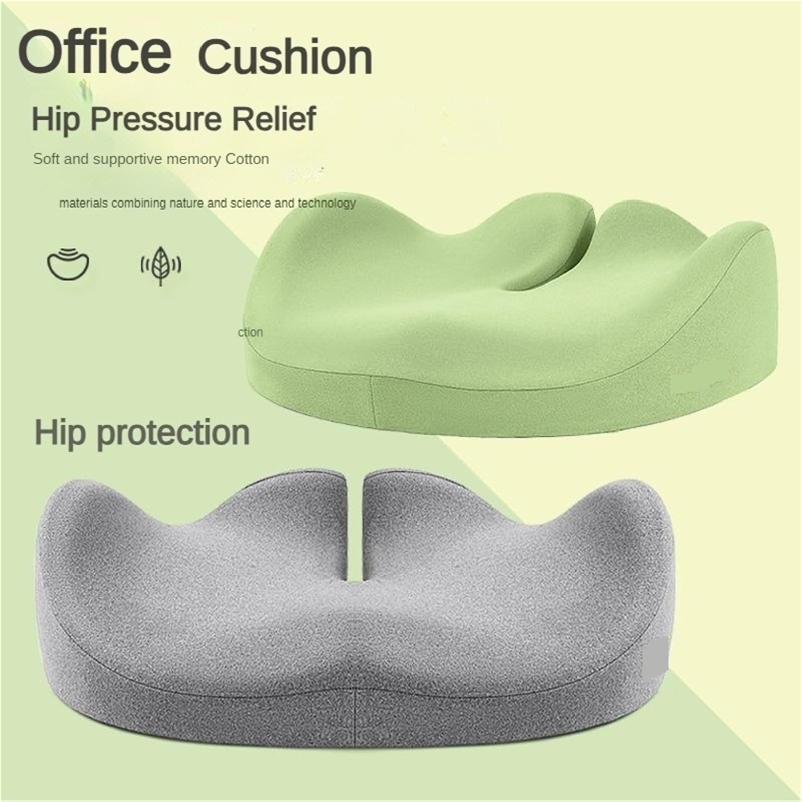 Cuscino per sedile auto Cuscino for sedia da ufficio in memory foam Cuscini di supporto for seggiolino auto for glutei for massaggio fianchi ortopedico(Dark grey)