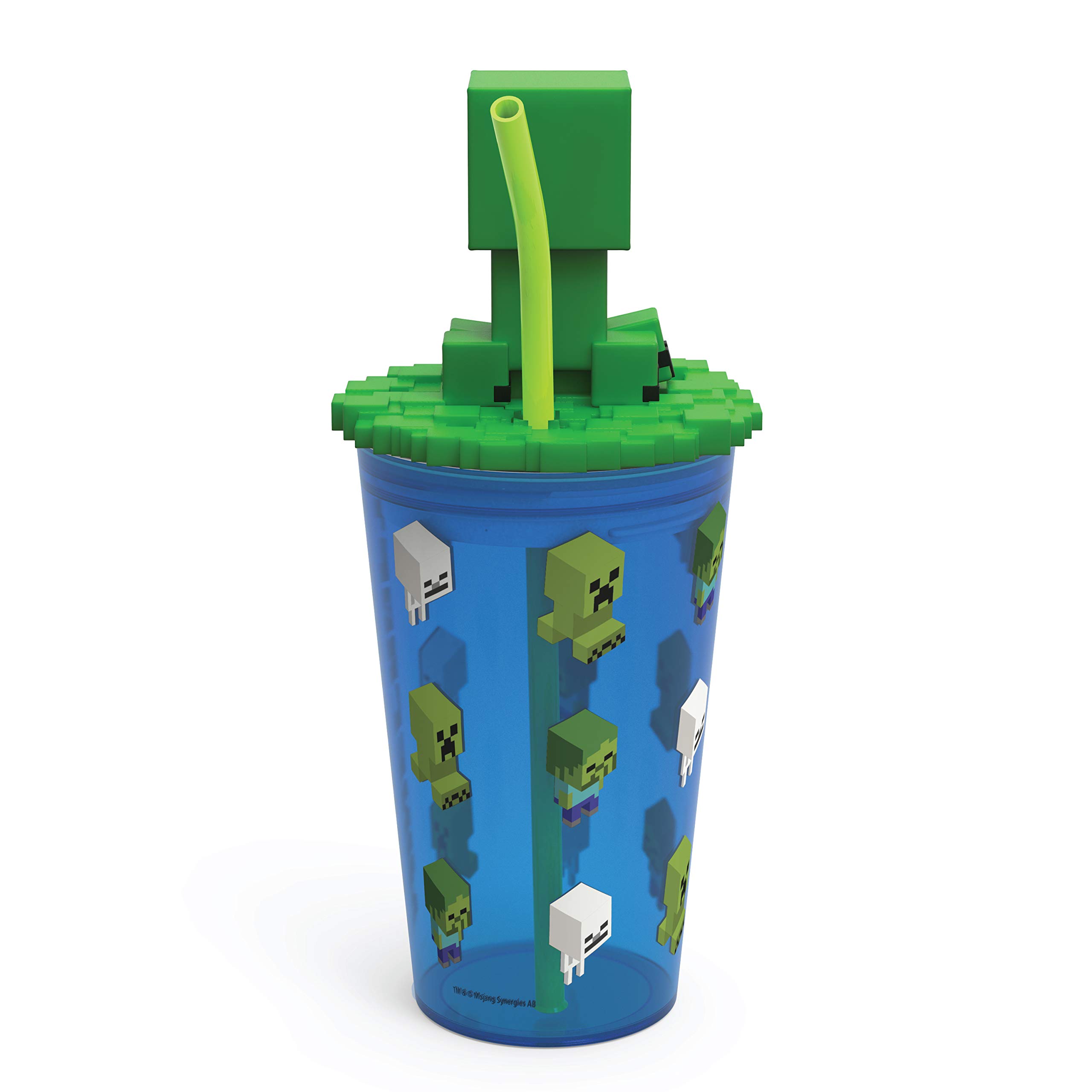 Zak Designs Minecraft Creeper Funtastic Kids Cup Includes 2 Reusable