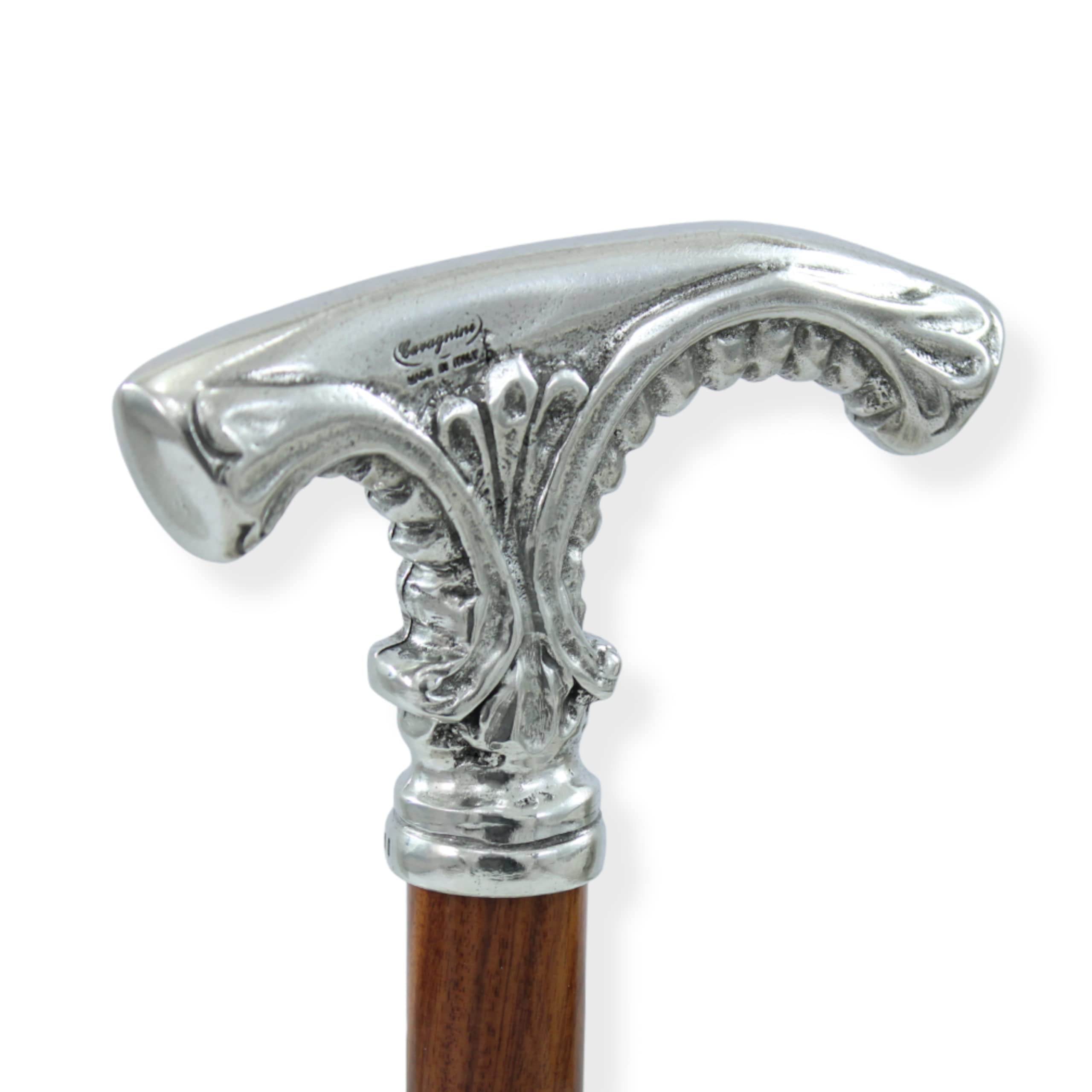 Bastón para regalo de ancianos elegante de madera personalizado para hombre y mujer, ceremonia estilo Liberty hecho a mano Maestro Italia (madera de haya color natural)