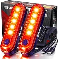 BLITZU Cyborg 120T USB-C Rechargeable Bike Tail Light 2-Pack: Ultra-Bright 4-Mode Rear LED for Night Riding, Road MTB Commuter Safety