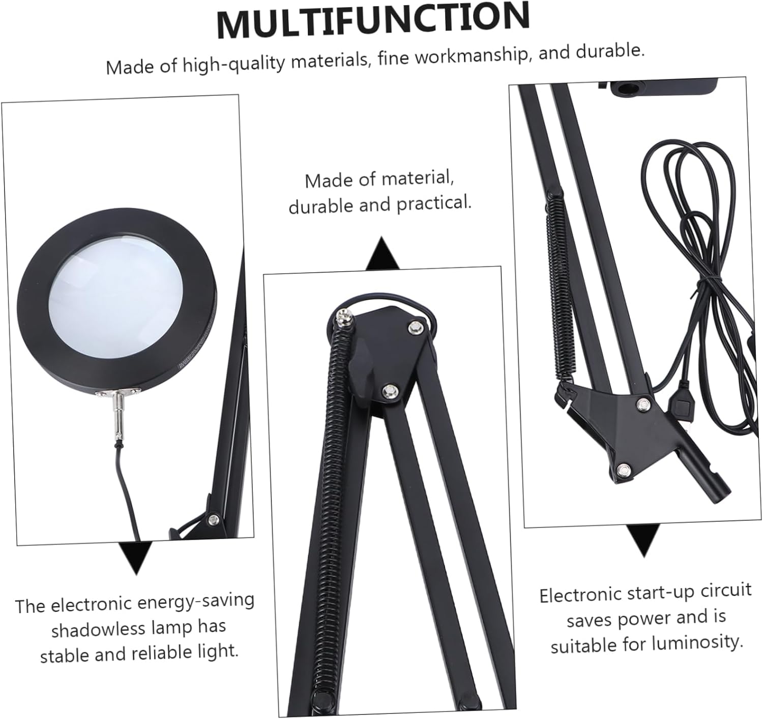 DOITOOL 1pc Led Magnifier Desk Lamp with Arm Color Temperature Levels Brightness Settings for Welding Crafts Reading and Beauty Applications