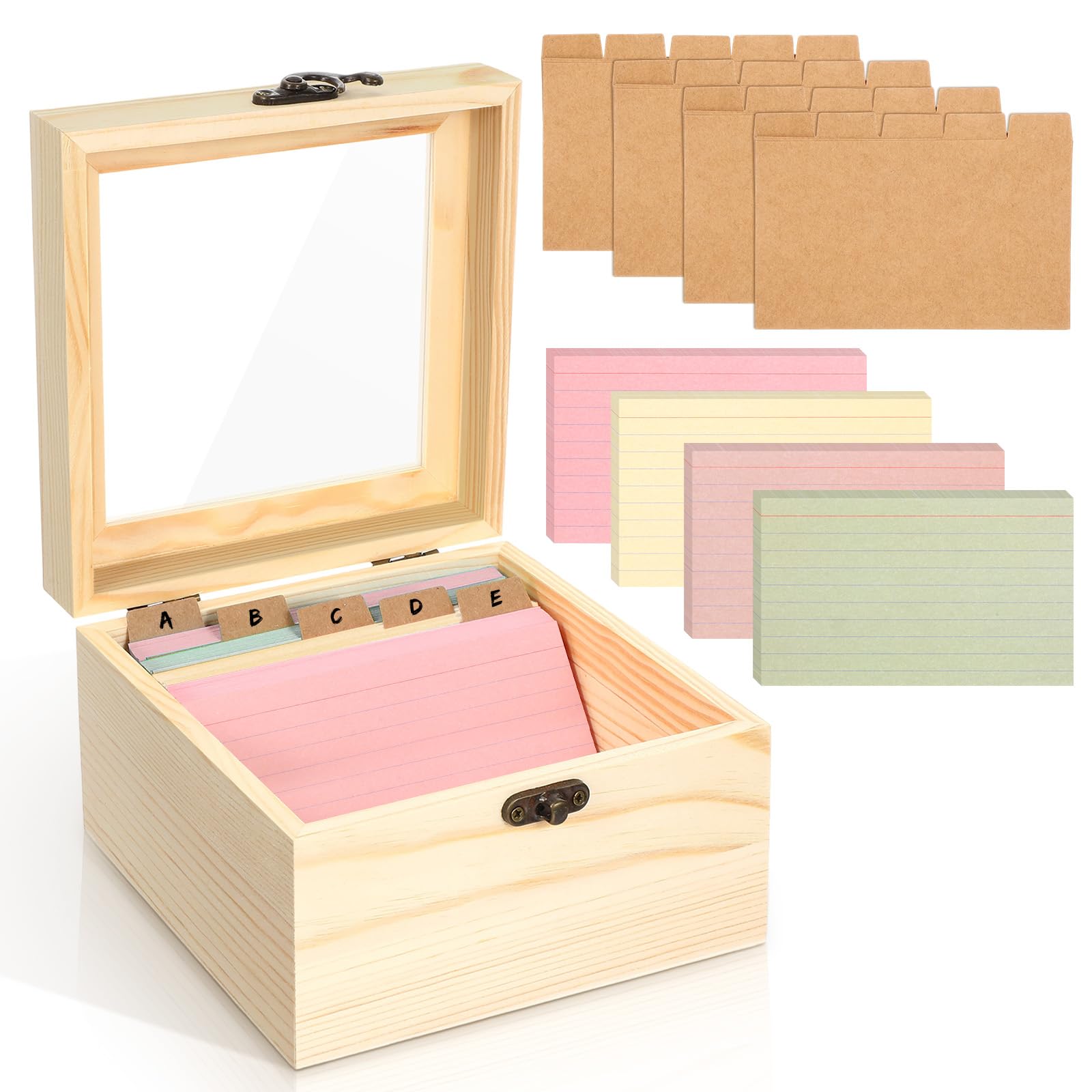 Kathfly 3x5 Index Card Holder Set, Morandi Color System