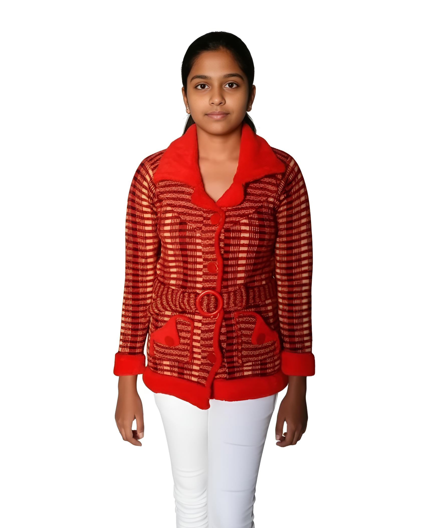 Red Colour Girl and Slim Women Sweater-image-22