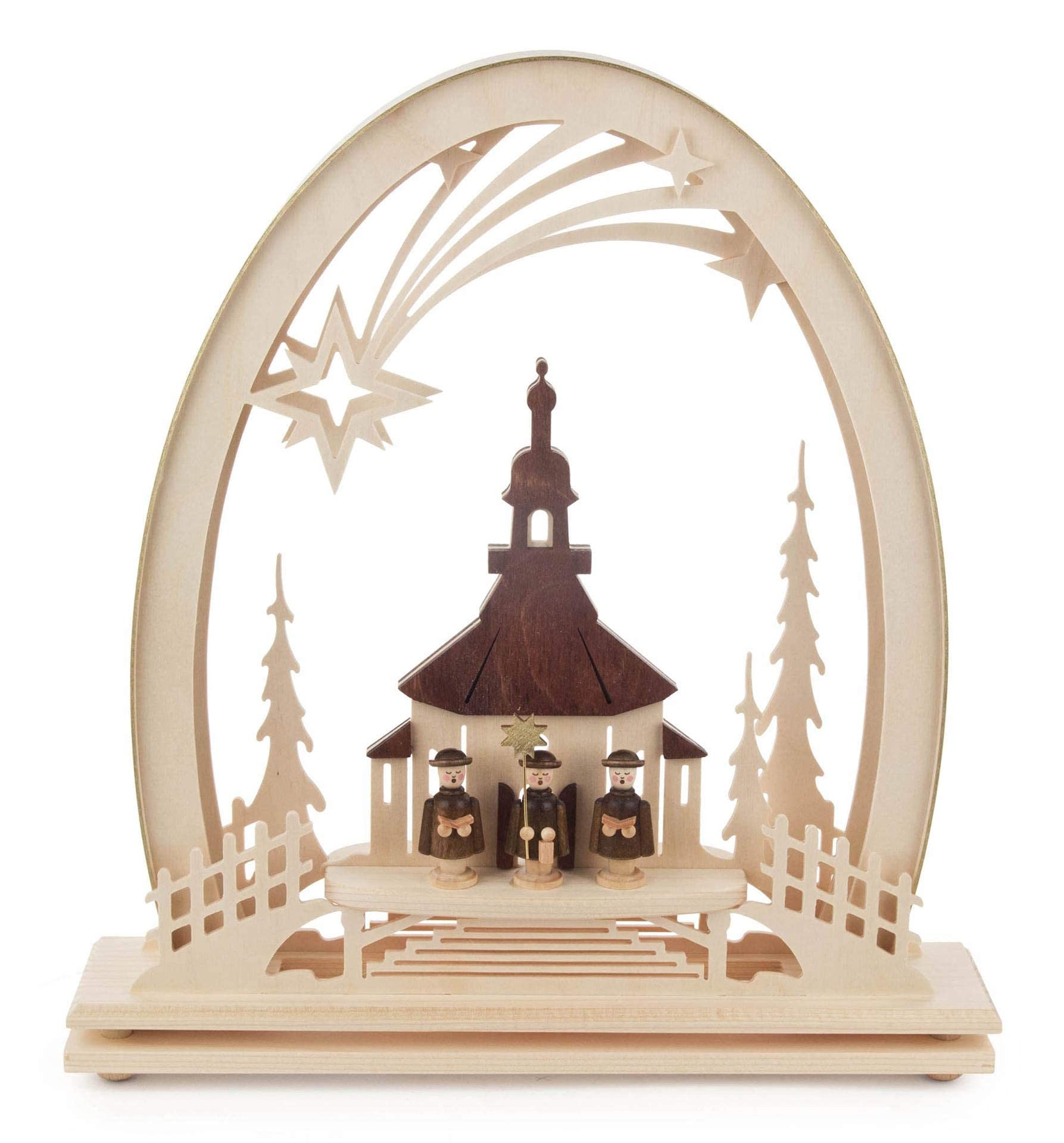 Rudolphs-Schatzkiste Fensterbild elektrisch Erzgebirgsbogen Winterkinder BxHxT 31x33x6cm NEU Erzgebirge Fensterschmuck Fensterdekoration