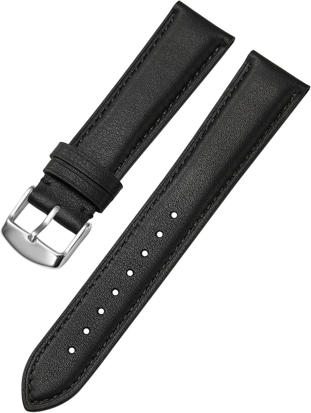 Leather Watch Band for Men and Women, Quick Release Watch Strap, Black Replacement Watchband-18mm 19mm 20mm 21mm 22mm 24mm