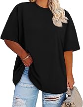 Plus Size Tops Casual Oversized Tshirts for Women Loose Fit Crew Neck Blouses Summer Basic Tees