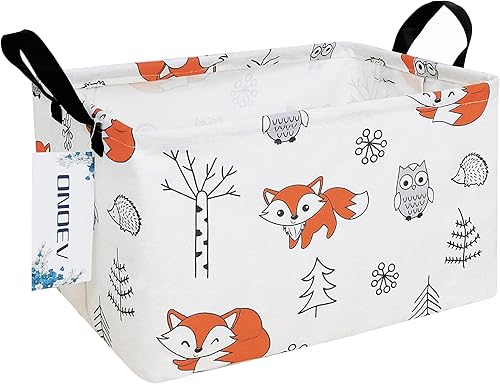 Miniatura 9 de ONOEV Cesta rectangular plegable para lavandería, cesta de lona, cesta de nervios, adecuada para niños, oficina, dormitorio, ropa, almacenamiento de