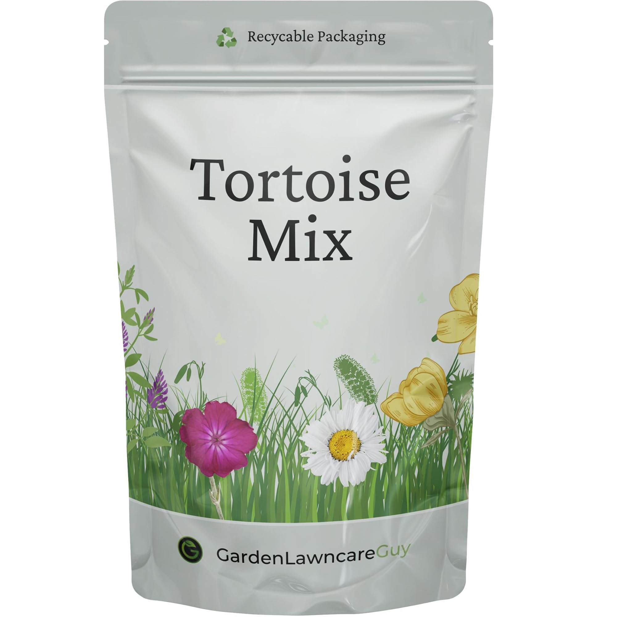 Tortoise Grass & Flower Forage Mix - Fast Growing Seed Blend for Growing Tortoise Feed - Grow Your Own - Bulk Pack 100g - Garden Lawncare Guy