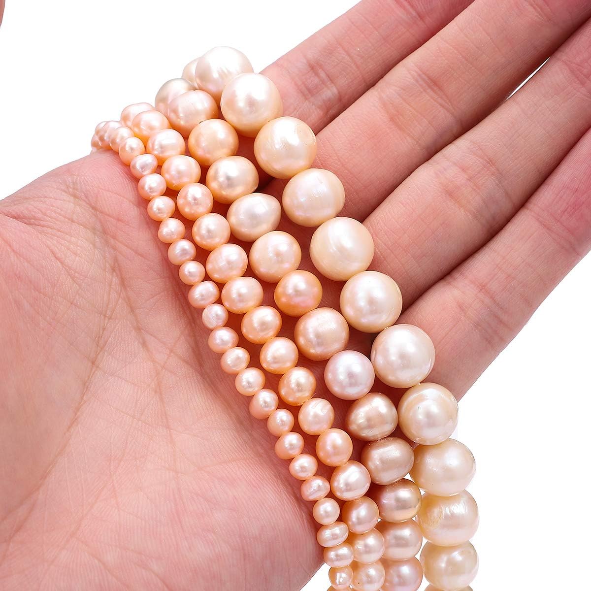Natural Pearl Beads Potato 10-11mm Pink Freshwater Cultured Loose Gemstone Beads for DIY Jewelry Making 13.8''/Strand - Image 3